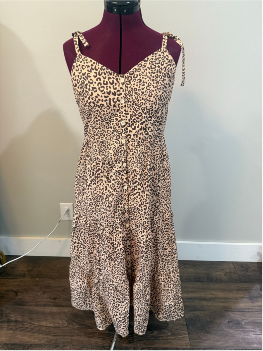 Fall GAP Tiered Leopard Midi Dress 6